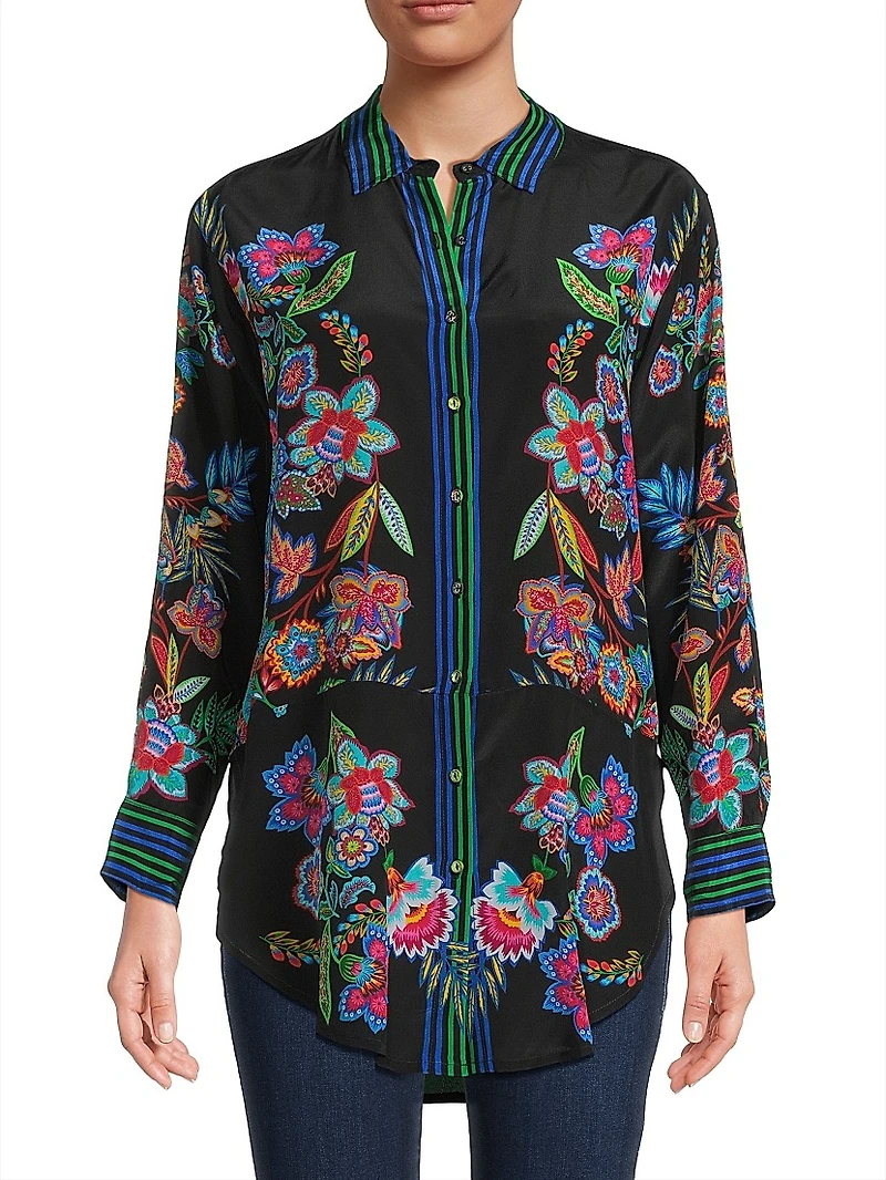 Pujha Edgelong Silk Tunic