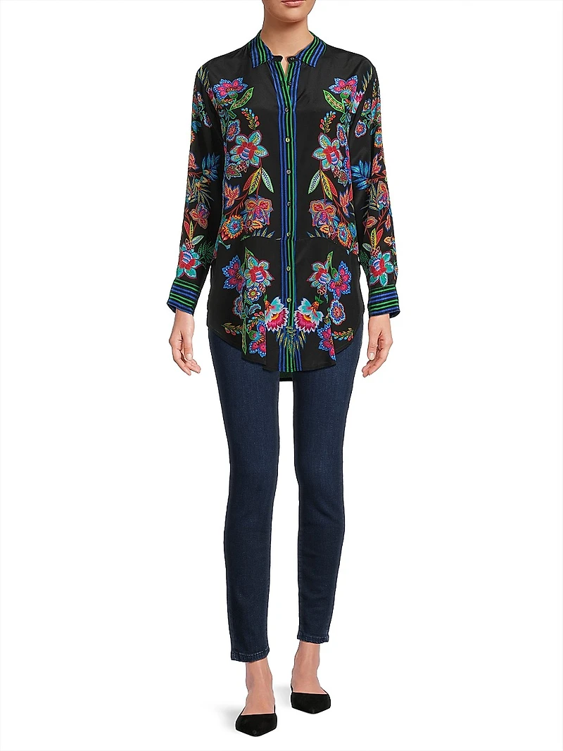 Pujha Edgelong Silk Tunic