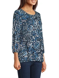 The Janie Favorite Puff-Sleeve Knit Shirt