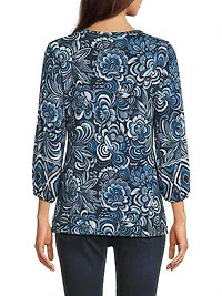 The Janie Favorite Puff-Sleeve Knit Shirt