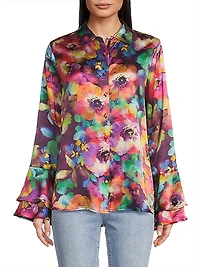 Elektra Flounce-Sleeve Shirt