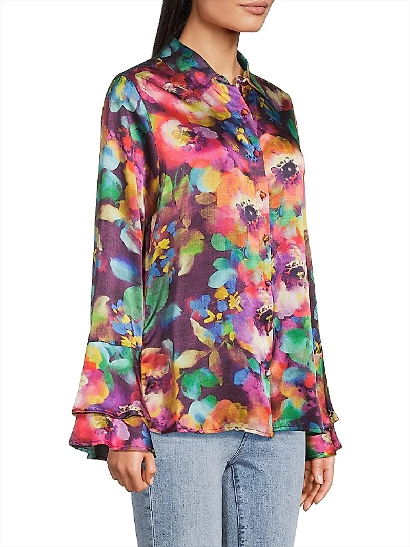 Elektra Flounce-Sleeve Shirt