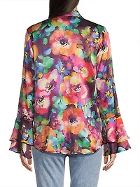 Elektra Flounce-Sleeve Shirt