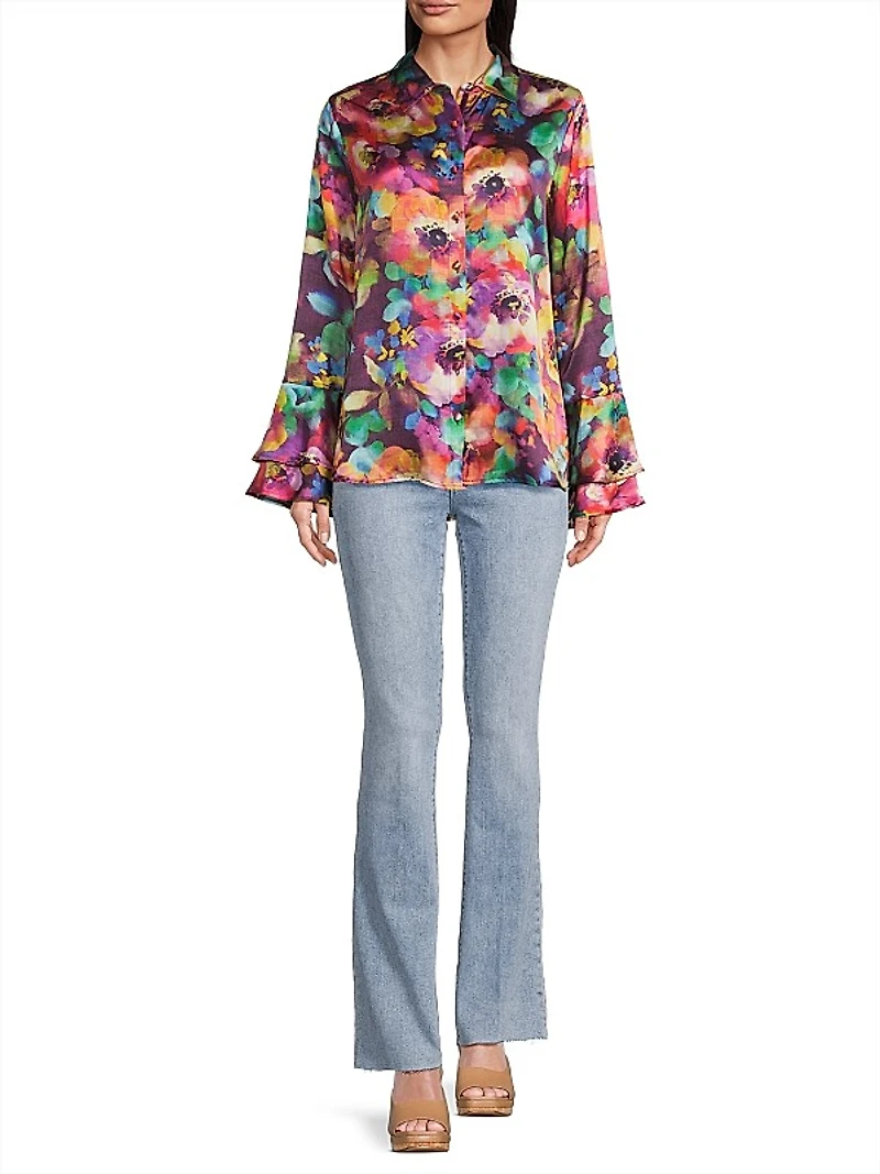 Elektra Flounce-Sleeve Shirt