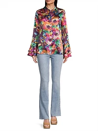 Elektra Flounce-Sleeve Shirt