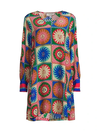 Lionora V-Neck Silk Swing Dress