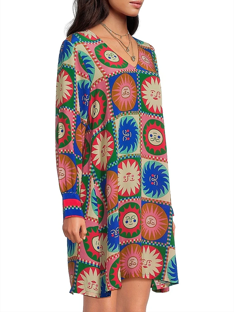 Lionora V-Neck Silk Swing Dress