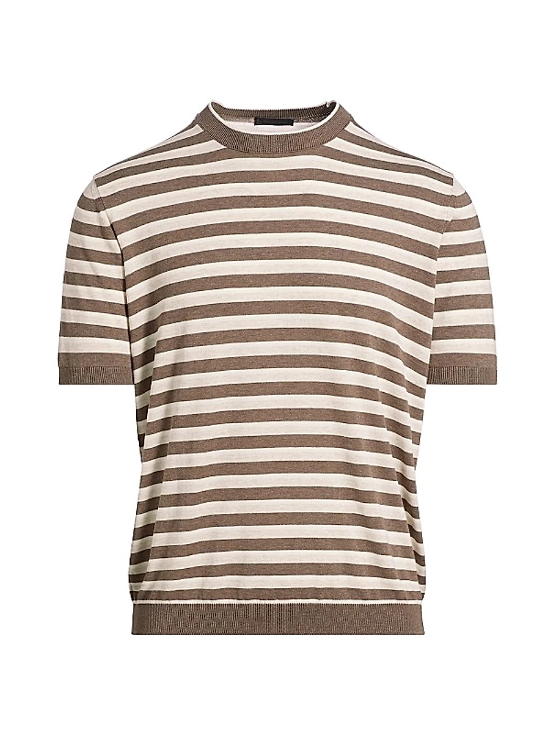 COLLECTION Striped Cotton Knit Crewneck T-Shirt
