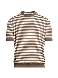 COLLECTION Striped Cotton Knit Crewneck T-Shirt