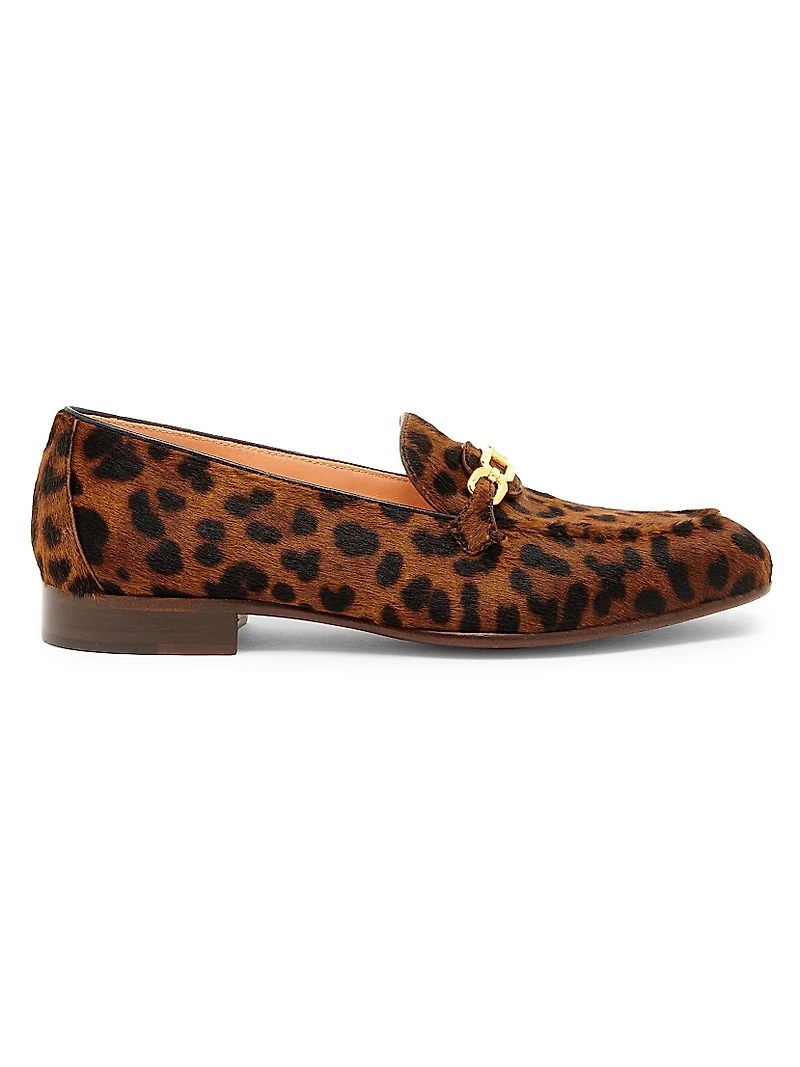 Leopard-Print Calf Hair Loafers