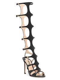 Tejus 130MM Knee-High Printed Leather Sandals