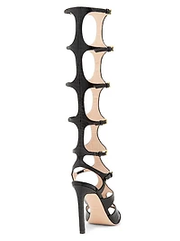 Tejus 130MM Knee-High Printed Leather Sandals