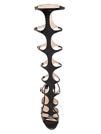 Tejus 130MM Knee-High Printed Leather Sandals