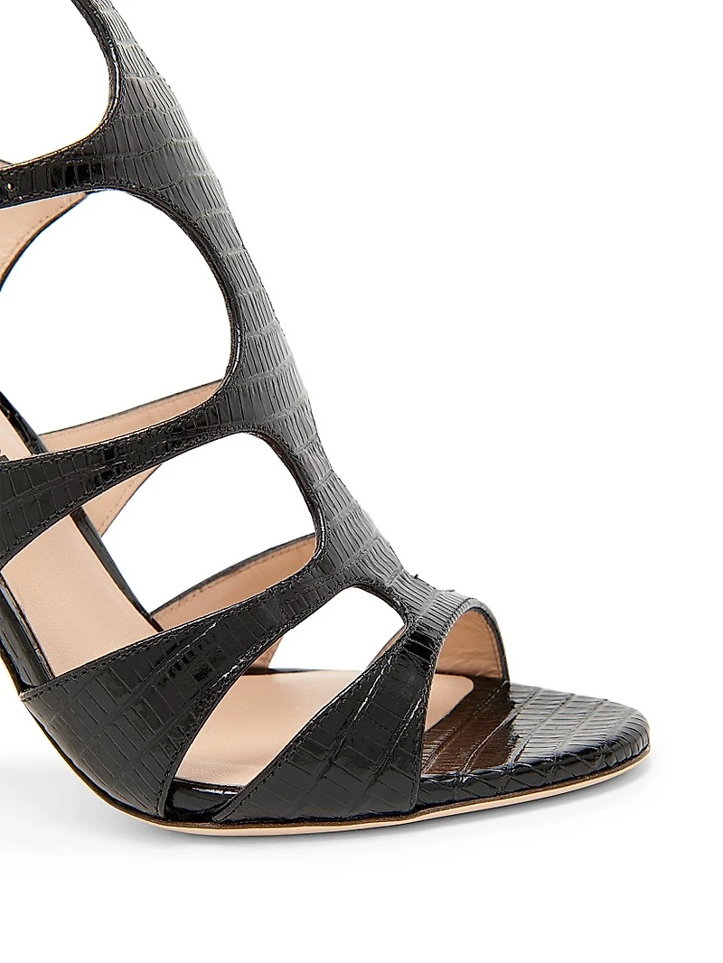 Tejus 130MM Knee-High Printed Leather Sandals