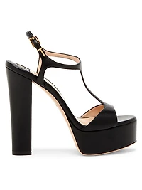130MM Leather Platform Sandals