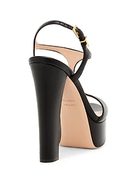 130MM Leather Platform Sandals