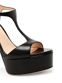 130MM Leather Platform Sandals