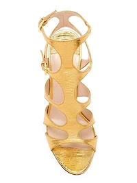 105MM Laminated Printed Lizard Leather Sandals