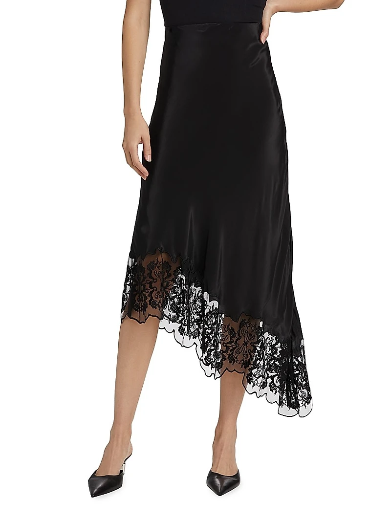 Mellado Ollie Lace-Hem Midi-Skirt