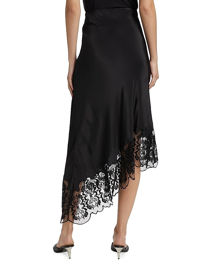 Mellado Ollie Lace-Hem Midi-Skirt