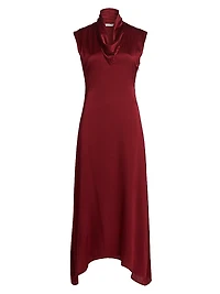 Azul Deb Silk Cowlneck Cocktail Dress