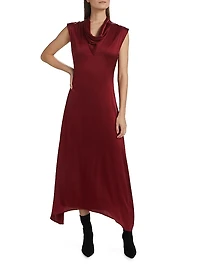Azul Deb Silk Cowlneck Cocktail Dress