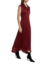 Azul Deb Silk Cowlneck Cocktail Dress