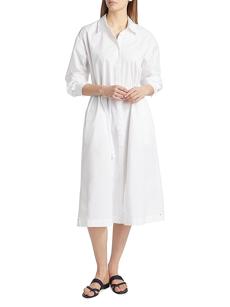 Katia Cotton Poplin Tie-Waist Midi-Dress