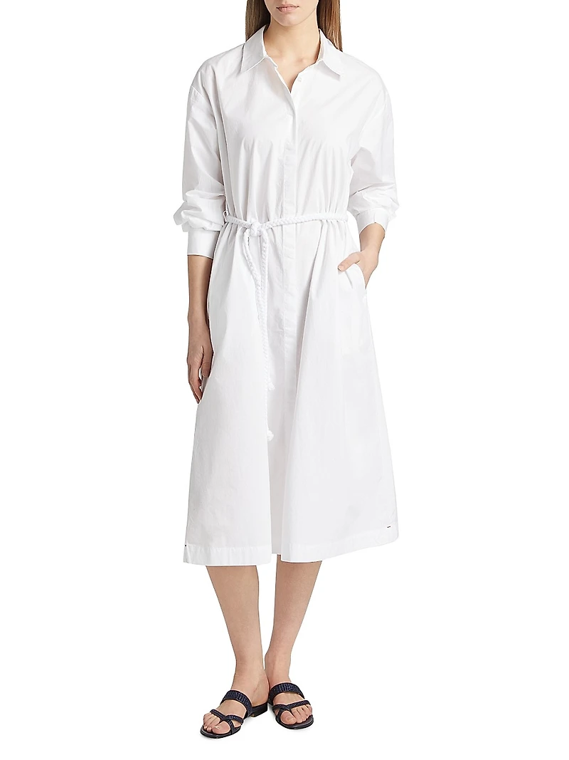 Katia Cotton Poplin Tie-Waist Midi-Dress