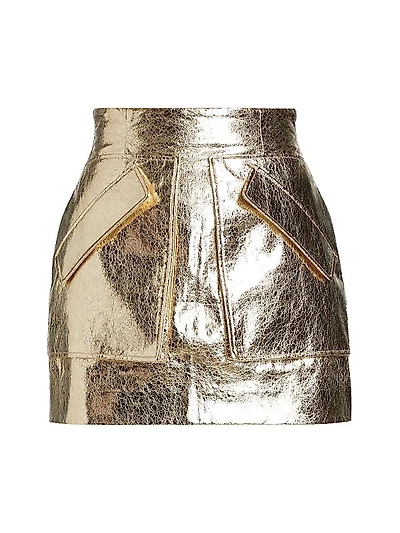 Cherry Faux-Leather Miniskirt
