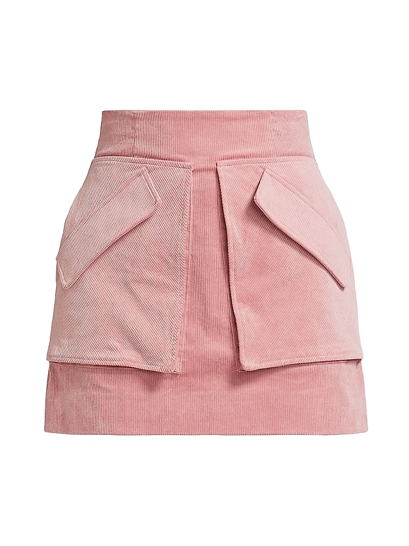 Cherry Stretch-Cotton Miniskirt
