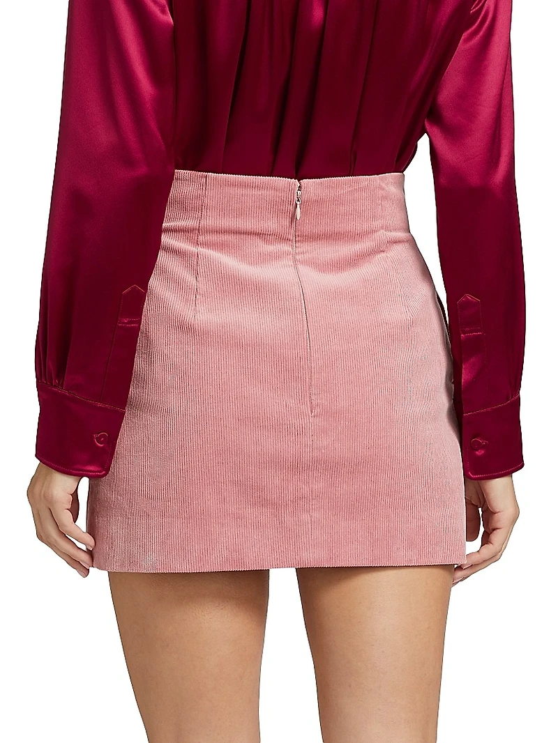Cherry Stretch-Cotton Miniskirt