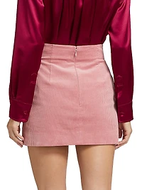 Cherry Stretch-Cotton Miniskirt