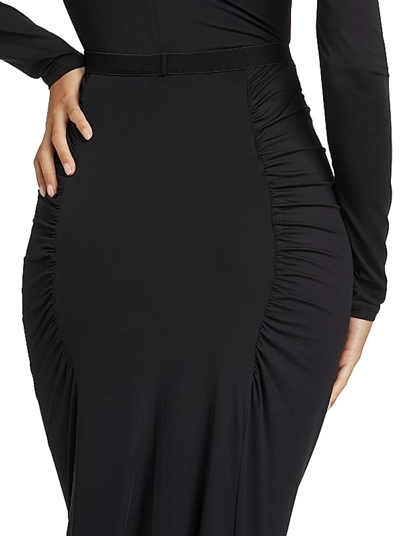 Echauffe Ruched Jersey Maxi Skirt