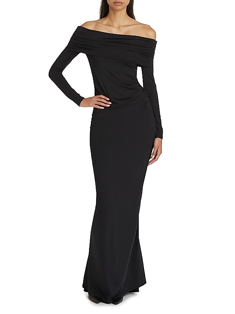 Echauffe Ruched Jersey Maxi Skirt