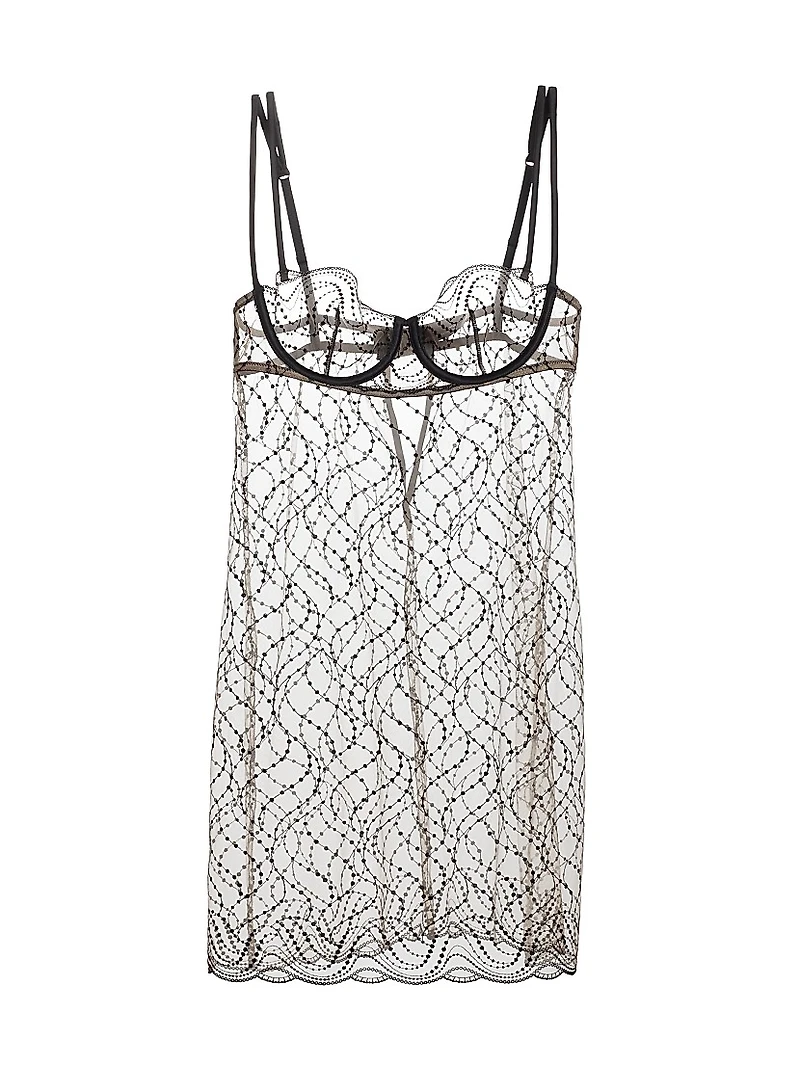 Ondule Embroidered Lace Mini Slip