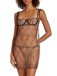 Ondule Embroidered Lace Mini Slip