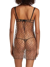 Ondule Embroidered Lace Mini Slip