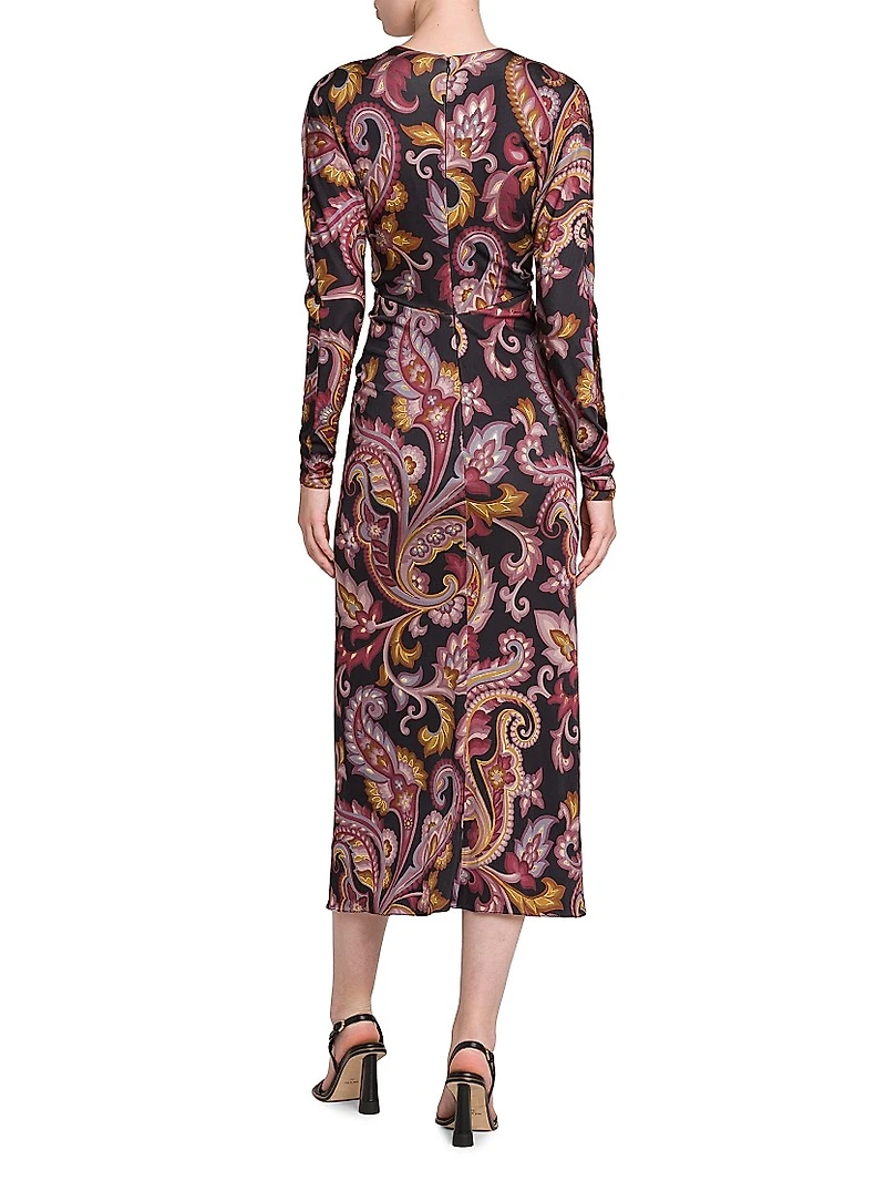 Paisley Twist Midi-Dress