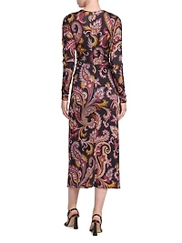 Paisley Twist Midi-Dress