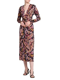 Paisley Twist Midi-Dress