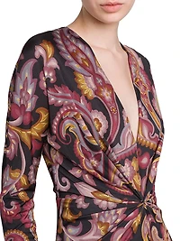 Paisley Twist Midi-Dress