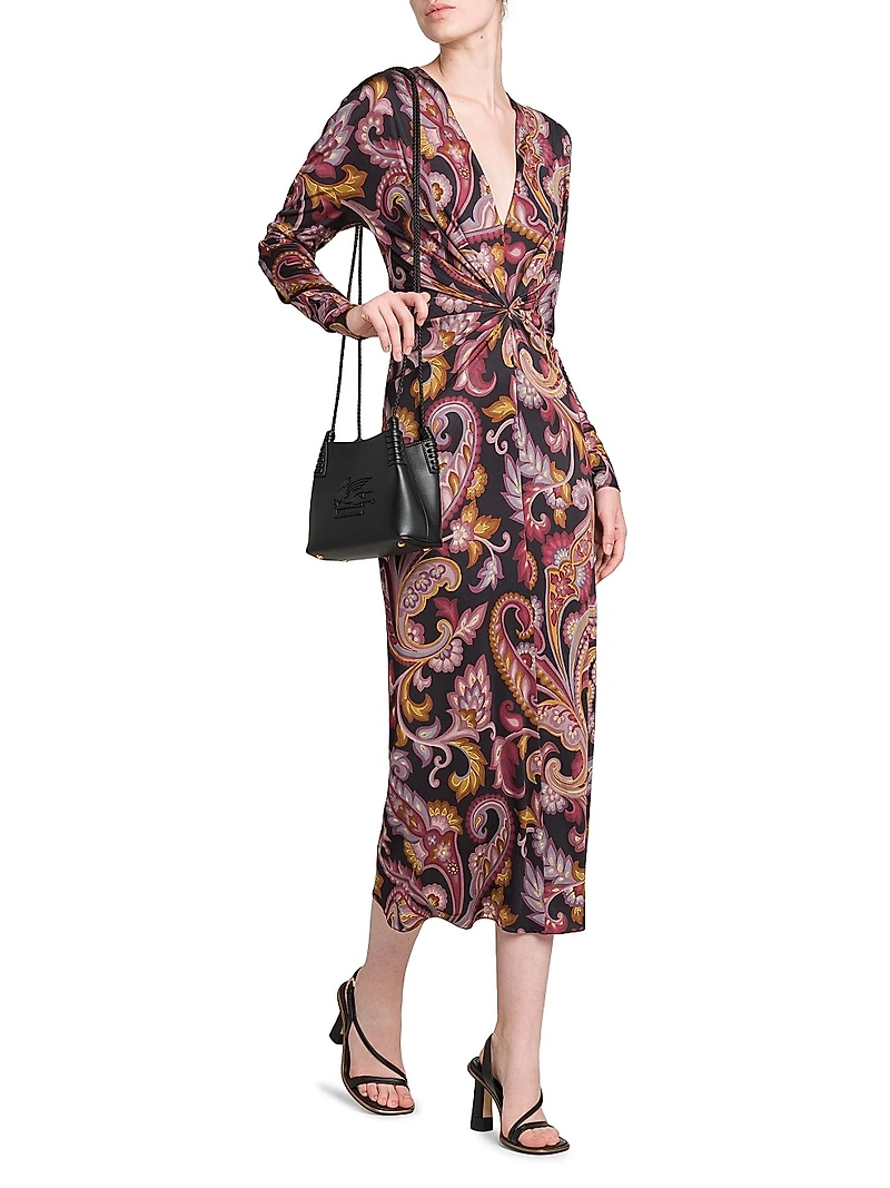 Paisley Twist Midi-Dress