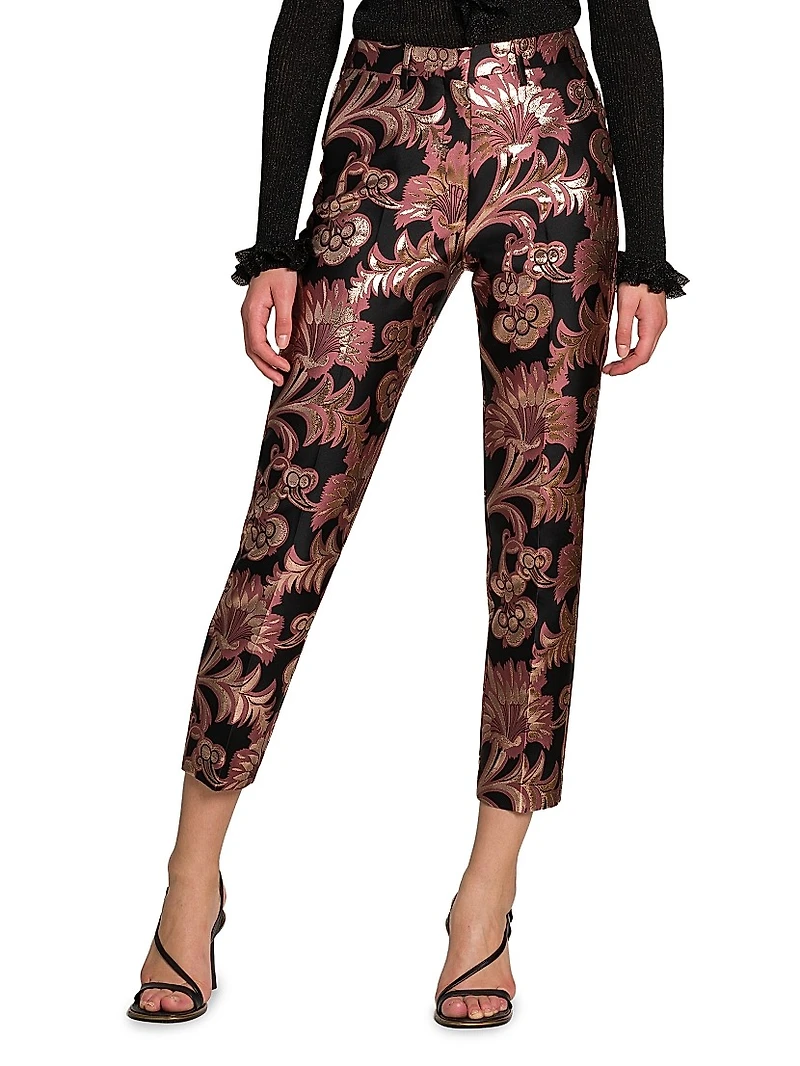 Jacquard Paisley Slim-Fit Trousers