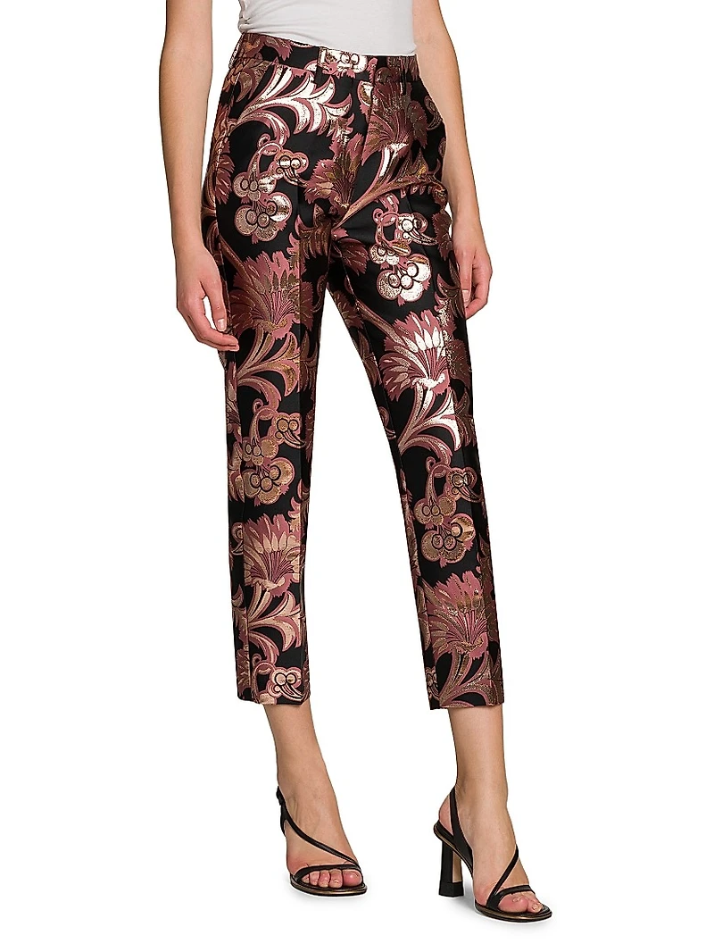 Jacquard Paisley Slim-Fit Trousers