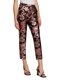 Jacquard Paisley Slim-Fit Trousers