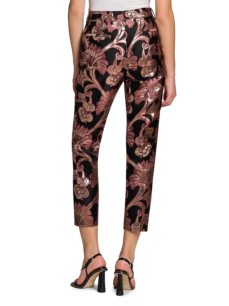 Jacquard Paisley Slim-Fit Trousers