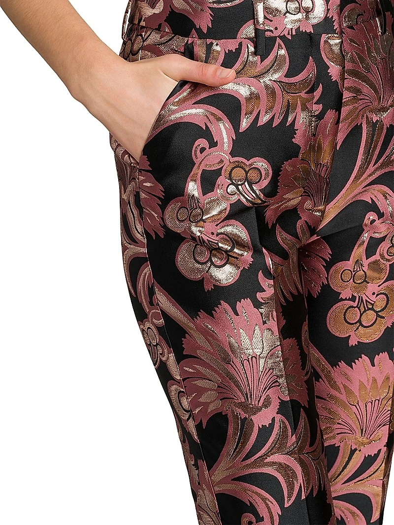 Jacquard Paisley Slim-Fit Trousers
