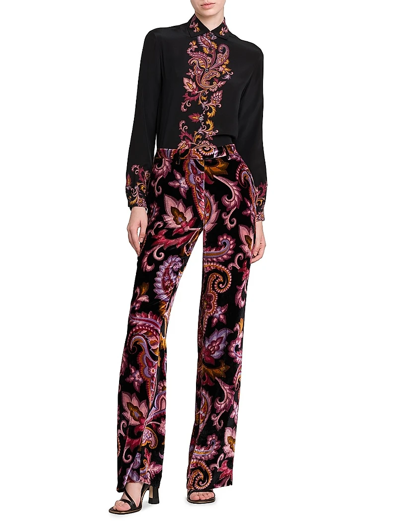 Paisley Slim-Fit Trousers