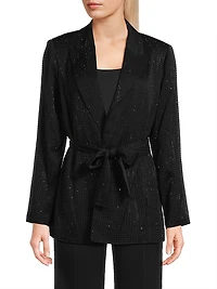 Willow Hotfix Stretch-Silk Self-Tie Jacket